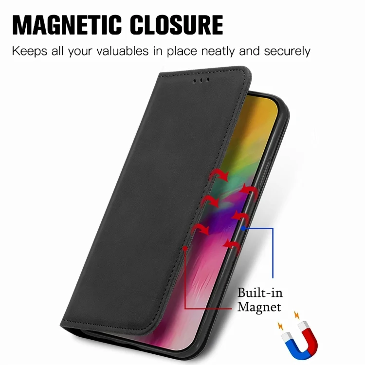SYA002322612A_4.webp Retro Skin Feel Magnetic Flip Leather Phone Case, For iPhone 16, iPhone 16e, For iPhone 15 Pro Max - Image 6