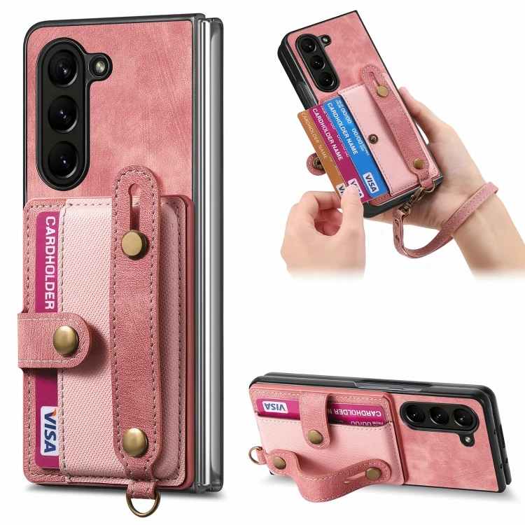 Retro Cross Wristband Wallet Leather Back Phone Case, For Samsung Galaxy Z Fold6 5G, For Samsung Galaxy S24 Ultra 5G, For Samsung Galaxy S24+ 5G