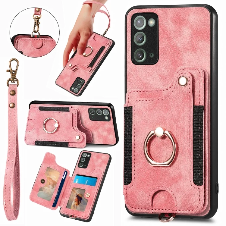 Retro Skin-feel Ring Multi-card Wallet Phone Case, For Samsung Galaxy Note20 Ultra, For Samsung Galaxy Note20, For Samsung Galaxy Note10