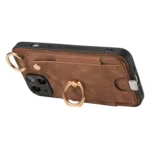 Retro Skin-feel Ring Card Bag Phone Case with Hang Loop, For iPhone 13 Pro, For iPhone 13, For iPhone 12 - Image 5