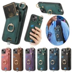Retro Skin-feel Ring Card Bag Phone Case with Hang Loop, For iPhone 13 Pro, For iPhone 13, For iPhone 12 - Image 2