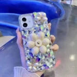 Sunflower Holder Hand-set Diamond PC Phone Case, For iPhone 16e, For iPhone 16 Pro Max, For iPhone 16 Pro, For iPhone 16 Plus, For iPhone 16 - Image 4
