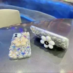 Sunflower Holder Hand-set Diamond PC Phone Case, For iPhone 16e, For iPhone 16 Pro Max, For iPhone 16 Pro, For iPhone 16 Plus, For iPhone 16 - Image 5