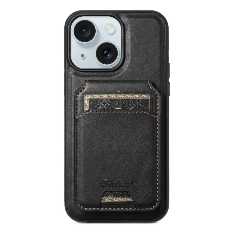 Suteni H15 MagSafe Oil Eax Leather Detachable Wallet Back Phone Case, For iPhone 15, For iPhone 14 Plus, For iPhone 14, For iPhone 14 Pro