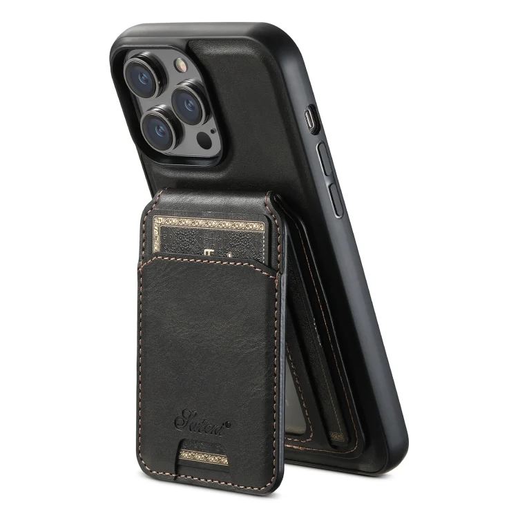 SYA002443704A_2.webp Suteni H15 MagSafe Oil Eax Leather Detachable Wallet Back Phone Case, For iPhone 15, For iPhone 14 Plus, For iPhone 14, For iPhone 14 Pro - Image 5