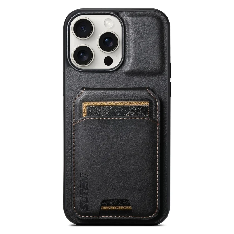 Suteni H02 Leather Wallet Stand Back Phone Case, For iPhone 15 Pro, For iPhone 15 Plus, For iPhone 15, For iPhone 14 Plus, For iPhone 14, For iPhone 14 Pro