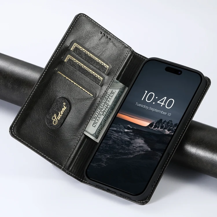 SYA002464205A_2.webp Suteni Baroque Calf Texture Buckle Wallet Leather Phone Case, For iPhone 16, For iPhone 15 Pro Max, For iPhone 15 Pro, For iPhone 15 Plus - Image 4