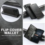 Suteni Baroque Calf Texture Buckle Wallet Leather Phone Case, For iPhone 16, For iPhone 15 Pro Max, For iPhone 15 Pro, For iPhone 15 Plus - Image 6