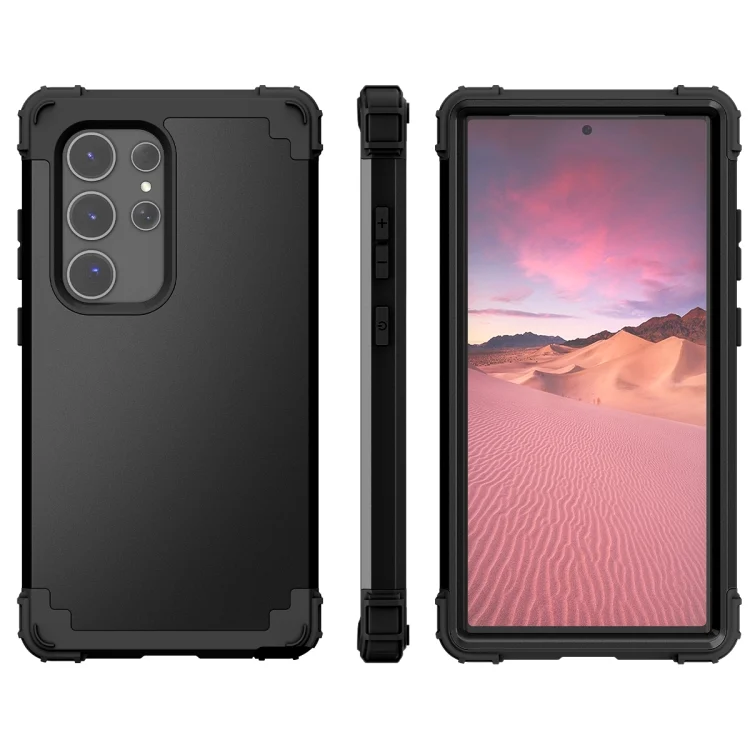 3 in 1 Silicone Hybrid PC Shockproof Phone Case, For Samsung Galaxy S24 Ultra 5G, For Samsung Galaxy S24+ 5G, For Samsung Galaxy S24 5G