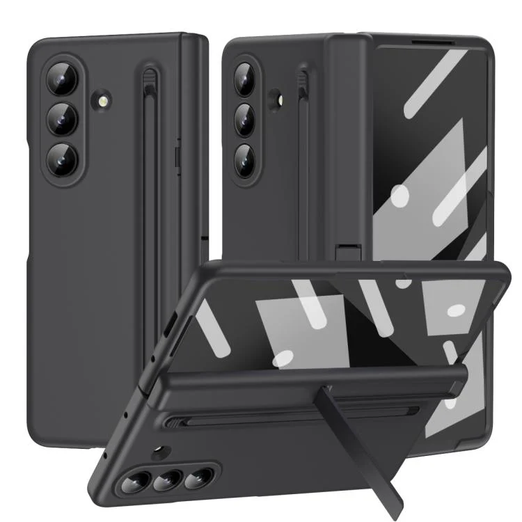 Long Chi Grain Leather Shockproof Phone Case, No Pen, For Samsung Galaxy Z Fold7 5G, For Samsung Galaxy Z Fold6 5G, For Samsung Galaxy Z Fold5 5G