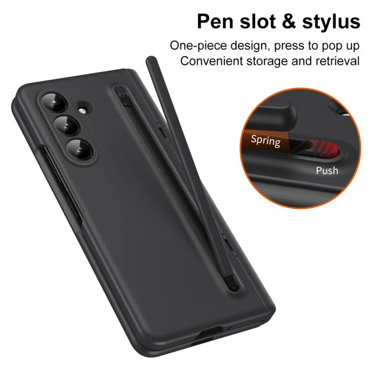 SYA002501603A_1.webp Long Chi Grain Leather Shockproof Phone Case, No Pen, For Samsung Galaxy Z Fold7 5G, For Samsung Galaxy Z Fold6 5G, For Samsung Galaxy Z Fold5 5G - Image 2