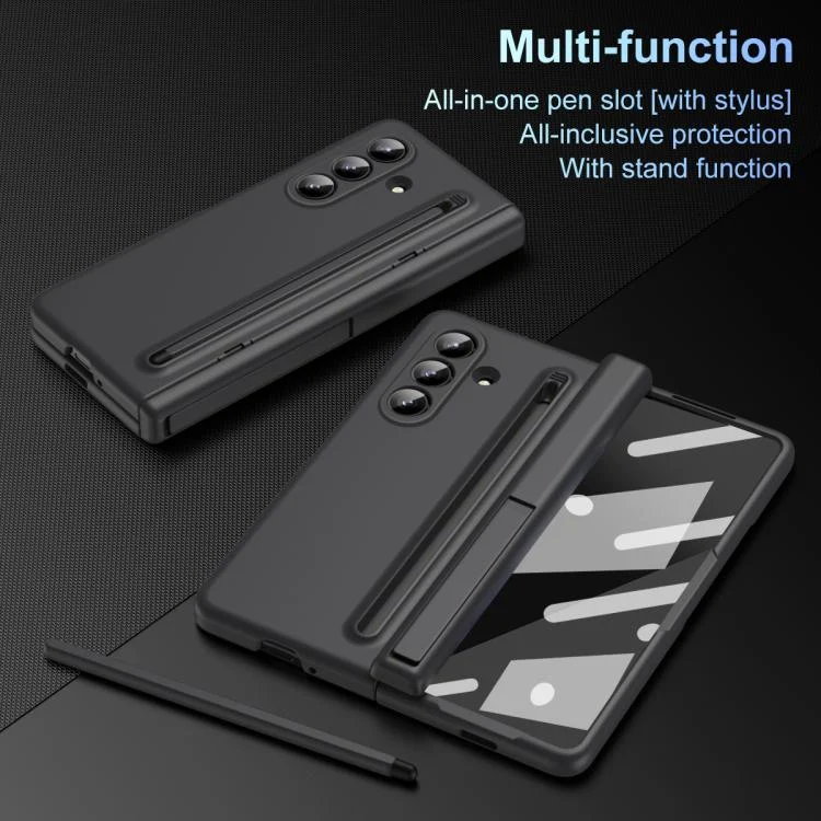 SYA002501603A_2.webp Long Chi Grain Leather Shockproof Phone Case, No Pen, For Samsung Galaxy Z Fold7 5G, For Samsung Galaxy Z Fold6 5G, For Samsung Galaxy Z Fold5 5G - Image 3