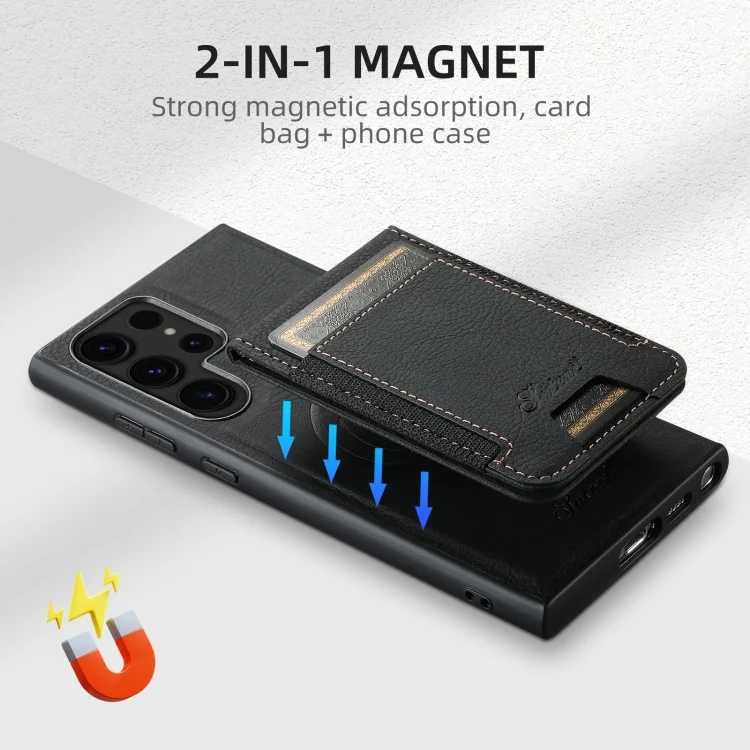 SYA002528508A_3.webp Suteni H17 Litchi Texture Leather MagSafe Detachable Wallet Phone Case, For Samsung Galaxy S22+ 5G, For Samsung Galaxy S22 5G, For Samsung Galaxy Note20 Ultra, For Samsung Galaxy Note20 - Image 5