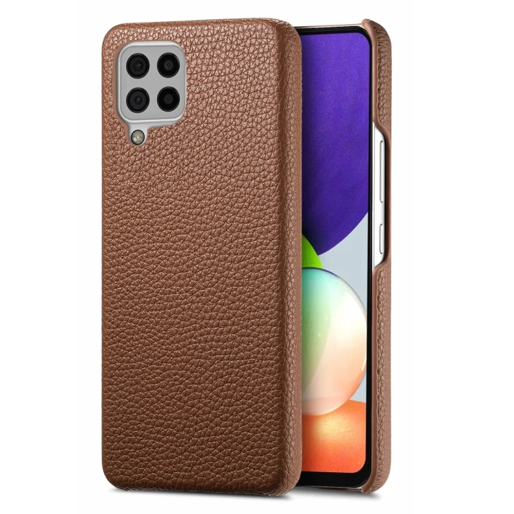 Litchi Oil Edge Leather Back Phone Case, For Samsung Galaxy A22 4G, For Samsung Galaxy A22 5G