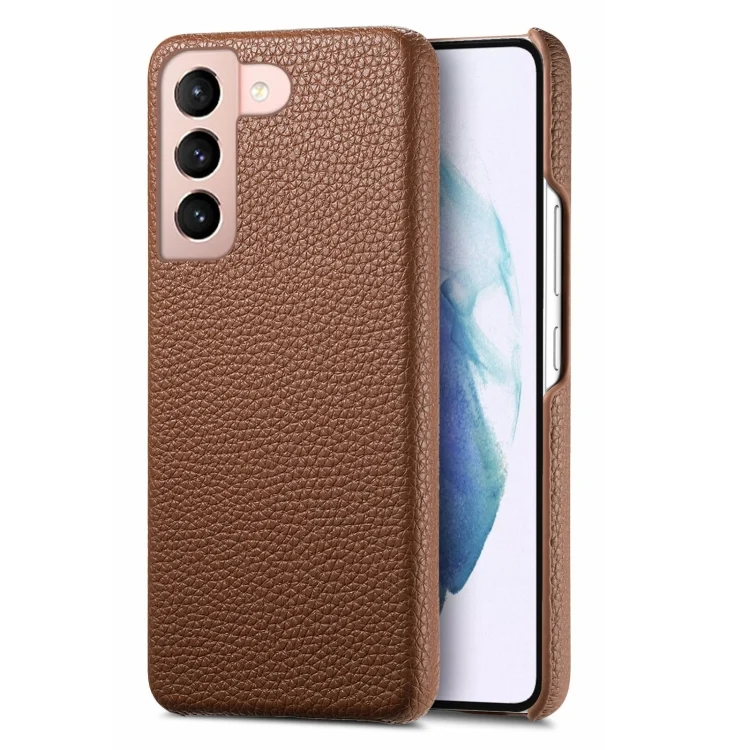 Litchi Oil Edge Leather Back Phone Case, For Samsung Galaxy S21 5G, For Samsung Galaxy S21+ 5G