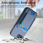 Carbon Fiber Vertical Flip Wallet Stand Phone Case, For iPhone 16e, For iPhone 16 Pro Max, For iPhone 16 Pro, For iPhone 16 Plus - Image 6