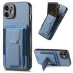 Carbon Fiber Fold Stand Elastic Card Bag Phone Case, For iPhone 11, For iPhone 11 Pro, For iPhone XR, For iPhone XS Max