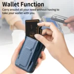 Carbon Fiber Fold Stand Elastic Card Bag Phone Case, For iPhone 11, For iPhone 11 Pro, For iPhone XR, For iPhone XS Max - Image 5