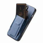 Carbon Fiber Fold Stand Elastic Card Bag Phone Case, For iPhone 16e, For iPhone 15 Pro Max, For iPhone 15 Pro, For iPhone 15 Plus - Image 5