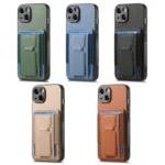 Carbon Fiber Fold Stand Elastic Card Bag Phone Case, For iPhone 11, For iPhone 11 Pro, For iPhone XR, For iPhone XS Max - Image 2