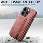 Retro Leather Zipper Wallet Back Phone Case, For iPhone 11 Pro, For iPhone X / XS, For iPhone XR - Image 2