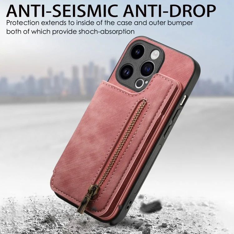 SYA002541614A_1.webp Retro Leather Zipper Wallet Back Phone Case, For iPhone 11 Pro, For iPhone X / XS, For iPhone XR - Image 2