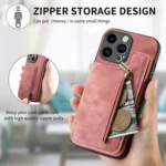 Retro Leather Zipper Wallet Back Phone Case, For iPhone 11 Pro, For iPhone X / XS, For iPhone XR - Image 8