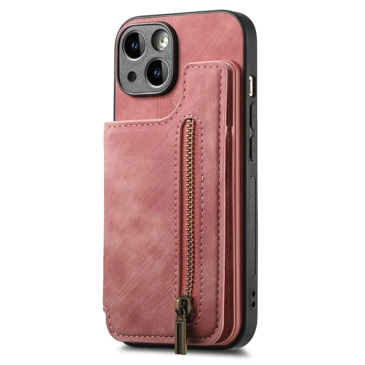 SYA002541620A_1.webp Retro Leather Zipper Wallet Back Phone Case, For iPhone 6 / 6s - Image 2