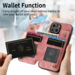 Retro Leather Zipper Wallet Back Phone Case, For iPhone 6 / 6s - Image 4