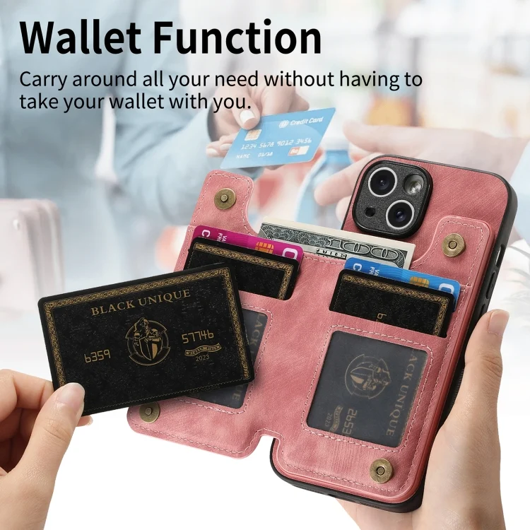 SYA002541620A_3.webp Retro Leather Zipper Wallet Back Phone Case, For iPhone 6 / 6s - Image 4