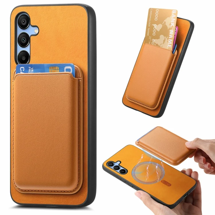 Retro Magsafe Card Bag PU Back Cover Phone Case, For Samsung Galaxy A35, For Samsung Galaxy S24 Ultra 5G