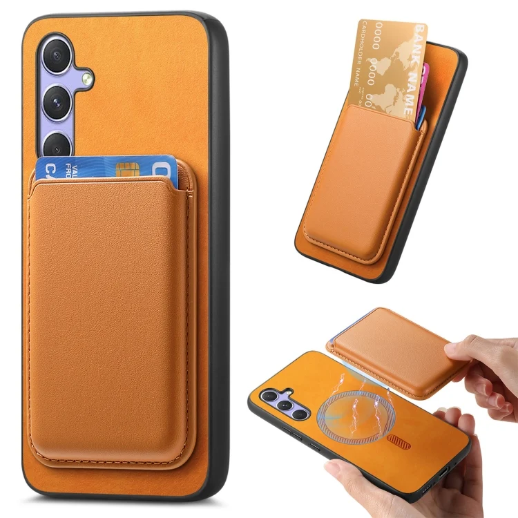 Retro Magsafe Card Bag PU Back Cover Phone Case, For Samsung Galaxy A54, For Samsung Galaxy S23 Ultra 5G