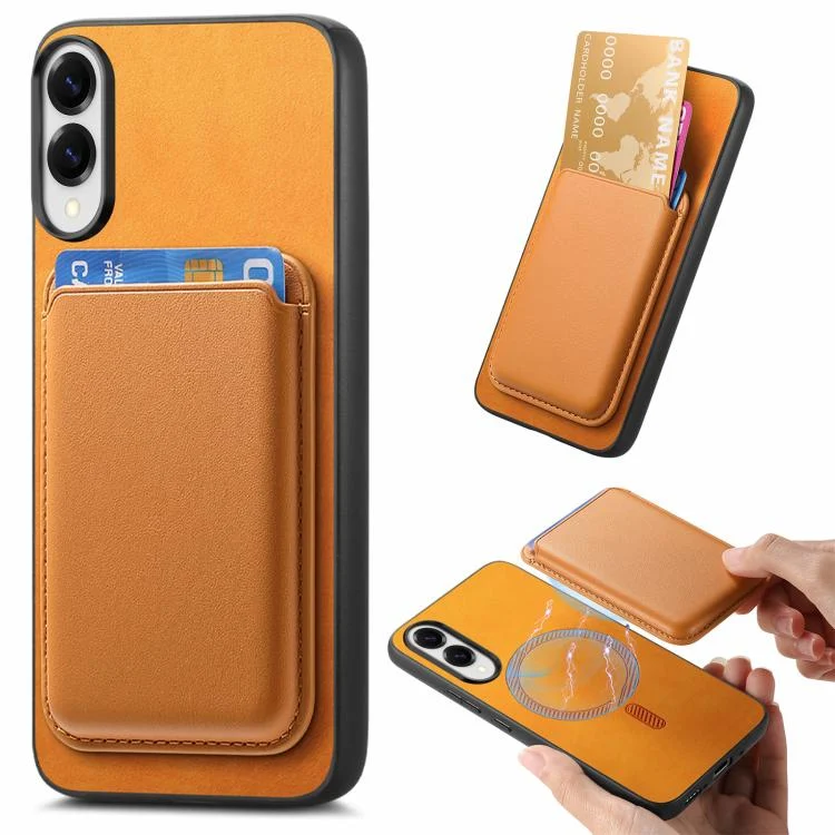 Retro Magsafe Card Bag PU Back Cover Phone Case, For Samsung Galaxy S25 Edge 5G, For Samsung Galaxy S25 5G