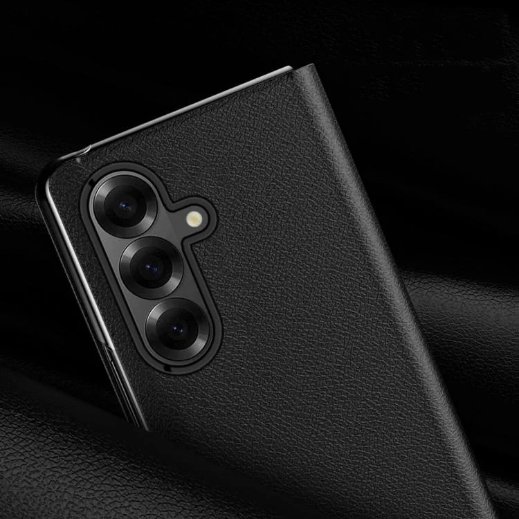 SYA002573502A_2.webp Litchi Texture PU Back Phone Case with Holder, For Samsung Galaxy Z Fold7 5G, For Samsung Galaxy Z Fold6 5G - Image 4