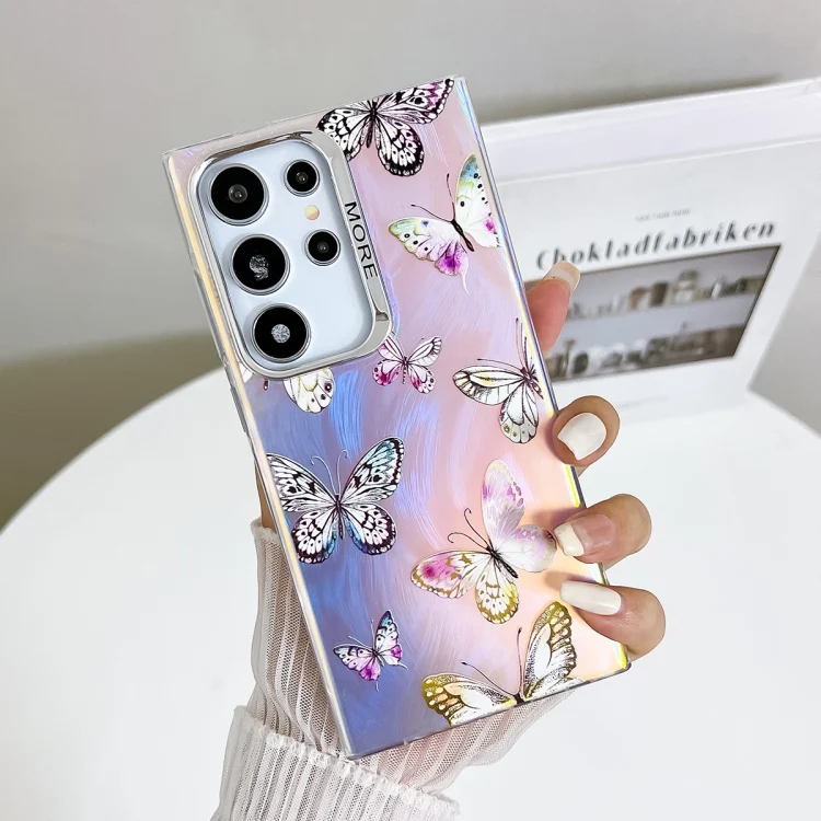 Electroplating Laser Butterfly Phone Case, For Samsung Galaxy S24 Ultra 5G, For Samsung Galaxy S24+ 5G, For Samsung Galaxy S24 5G