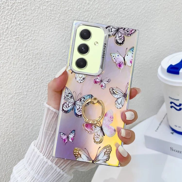 Electroplating Laser Butterfly Ring Holder Phone Case, For Samsung Galaxy A54 5G, For Samsung Galaxy S23 Ultra 5G, For Samsung Galaxy S23+ 5G