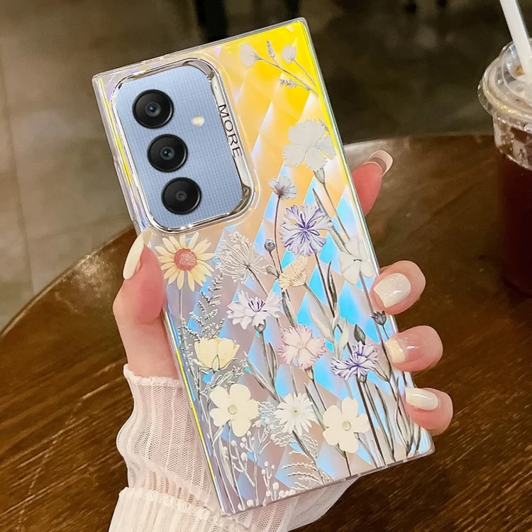 Electroplating Laser Flower Texture TPU Phone Case, For Samsung Galaxy A25 5G