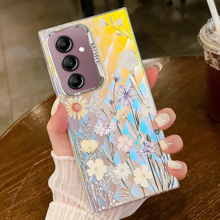 Electroplating Laser Flower Texture TPU Phone Case, For Samsung Galaxy A14 5G
