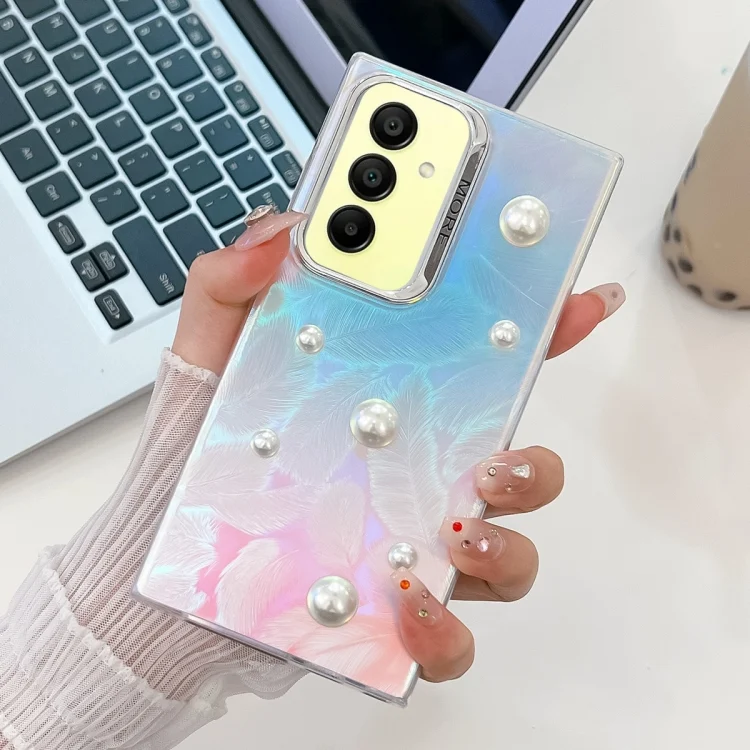 Electroplating Pearl Laser Texture TPU Phone Case, For Samsung Galaxy A15 5G, For Samsung Galaxy A55 5G, For Samsung Galaxy A35 5G