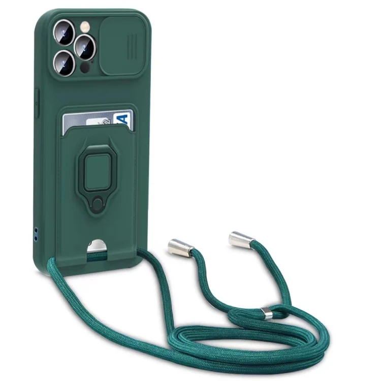 SYA0026217_B2.webp Sliding Camshield Magnetic Card Holder Silicone Phone Case with Lanyard, For iPhone 16e, For iPhone 16 Pro Max, For iPhone 16 Pro - Image 3