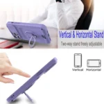 Sliding Camshield Magnetic Card Holder Silicone Phone Case with Lanyard, For iPhone 16e, For iPhone 16 Pro Max, For iPhone 16 Pro - Image 4