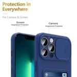 Sliding Camshield Magnetic Card Holder Silicone Phone Case with Lanyard, For iPhone 16e, For iPhone 16 Pro Max, For iPhone 16 Pro - Image 6