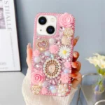 Diamond Inlaid Rose PC Phone Case, For iPhone 14, For iPhone 14 Pro, For iPhone 14 Pro Max, For iPhone 13 Pro Max, For iPhone 13 Pro