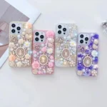 Diamond Inlaid Rose PC Phone Case, For iPhone 14, For iPhone 14 Pro, For iPhone 14 Pro Max, For iPhone 13 Pro Max, For iPhone 13 Pro - Image 2