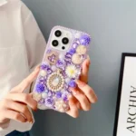 Diamond Inlaid Rose PC Phone Case, For iPhone 14, For iPhone 14 Pro, For iPhone 14 Pro Max, For iPhone 13 Pro Max, For iPhone 13 Pro - Image 3