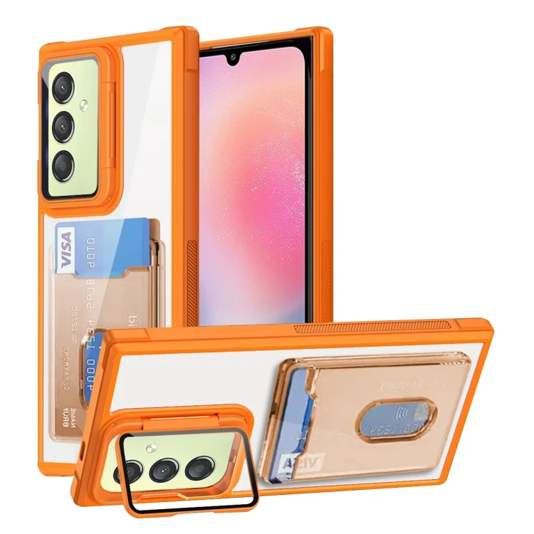 Card Bag Holder Acrylic Hybrid TPU Phone Case, For Samsung Galaxy A24, For Samsung Galaxy A14 4G