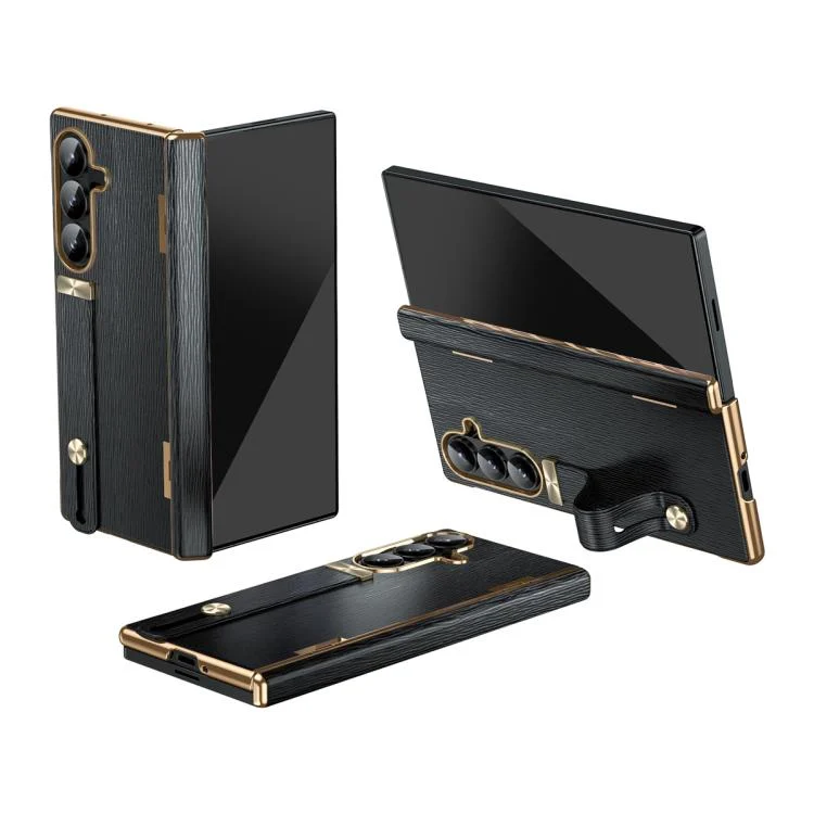 Retractable Wrist Strap Invisible Stand Phone Case, For Samsung Galaxy Z Fold7, For Samsung Galaxy Z Fold6, For Samsung Galaxy Z Fold5, For Samsung Galaxy Z Fold4, For Samsung Galaxy Z Fold3