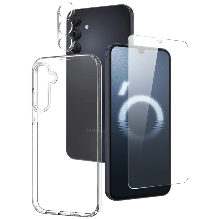 NORTHJO 3 in 1 TPU Phone Case with Screen Protector and Lens Film, For Samsung Galaxy A16 5G, For Samsung Galaxy A06 4G, For Samsung Galaxy S24 FE 5G, For Samsung Galaxy A55 5G...
