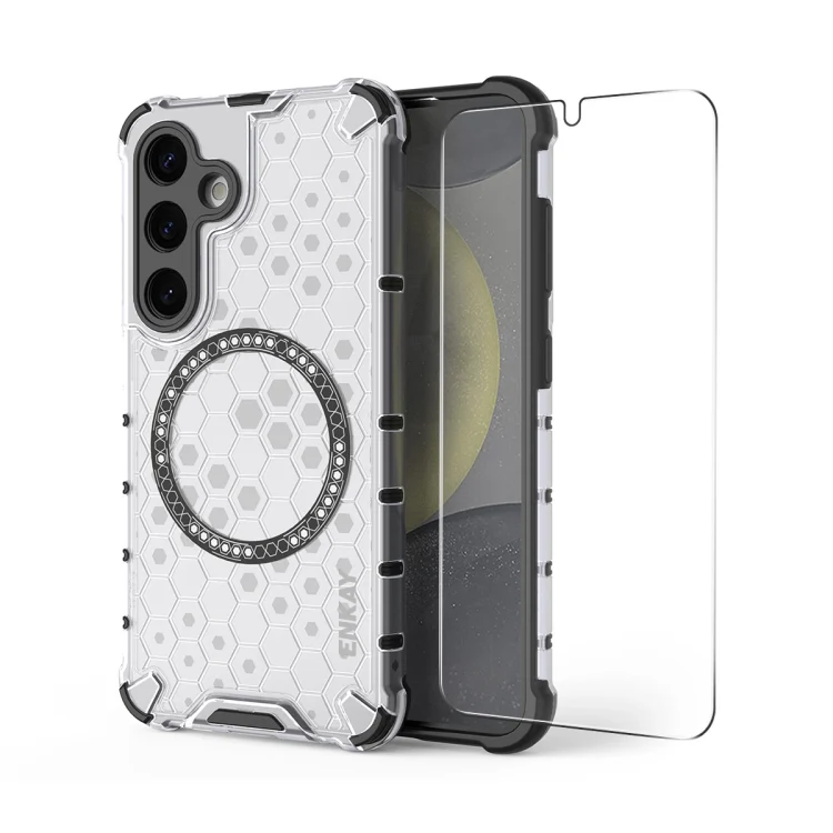 ENKAY Hat-Prince Honeycomb MagSafe Shockproof Phone Case with 0.18mm Film, For Samsung Galaxy S23 5G