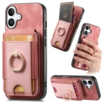 Retro Splitable Magnetic Stand Card Bag Leather Phone Case, For iPhone 16, iPhone 16e